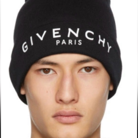 NIB AUTHENTIC GIVENCHY UNISEX Black and White Logo Beanie - Picture 3 of 10